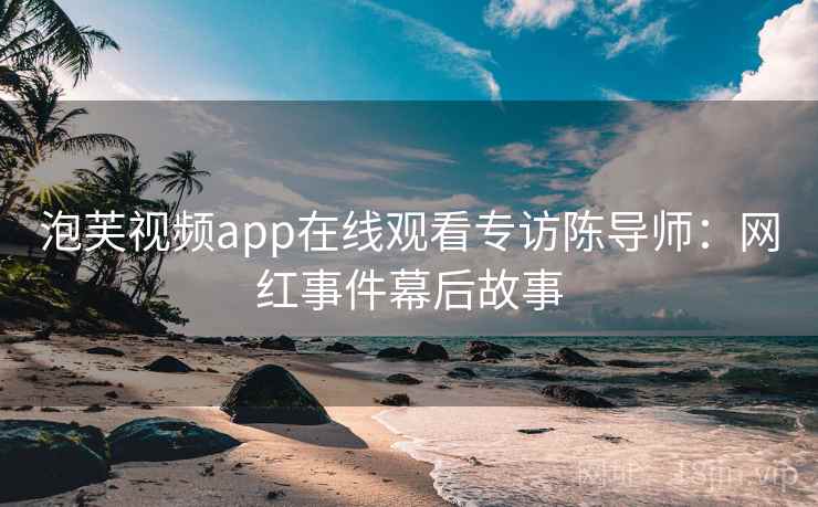 泡芙视频app在线观看专访陈导师：网红事件幕后故事